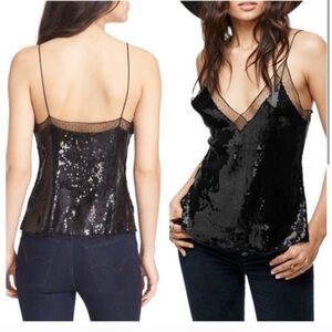 Free People Black Sequin Camisole